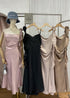 Satin Spaghetti Straps Side Slit Dress